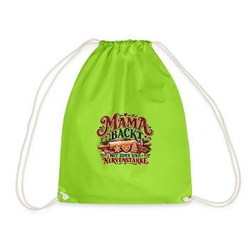 Mama backt – Mit Zimt und Nervenstärke Weihnachten - Turnbeutel - Neongrün - Vorne