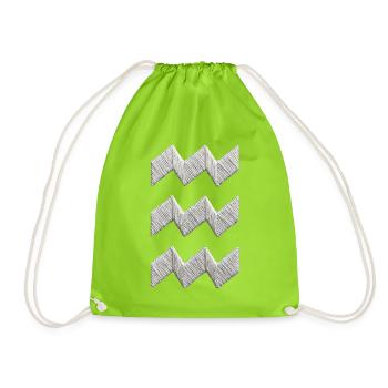 Eindhoven Vibes origami-bestickter Look (gedruckt) - Turnbeutel - Neongrün - Vorne