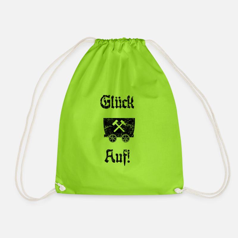 Glück Auf! Logo Schlägel und Eisen - Turnbeutel - Neongrün