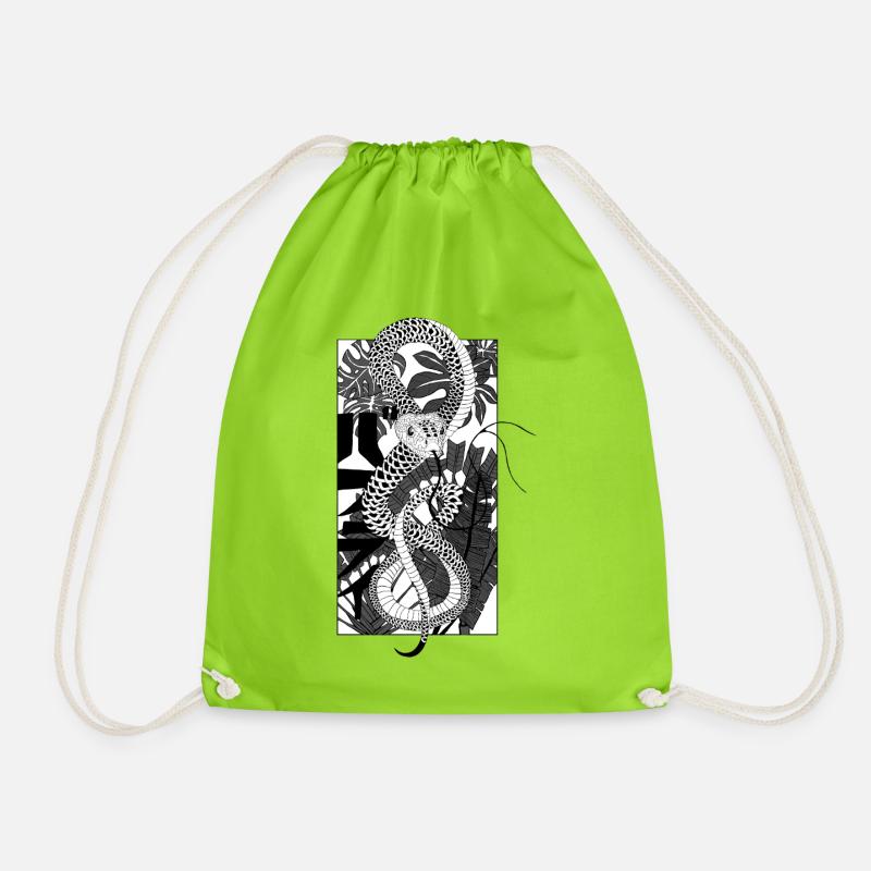 Snake 2 - Drawstring Bag - neon green