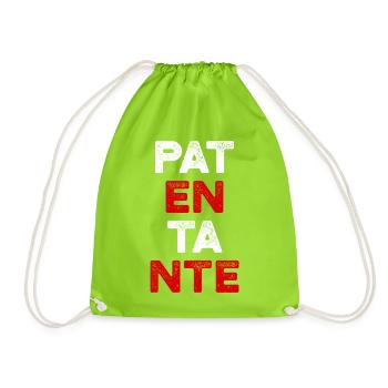 Patentante - Taufgeschenk, Familie - Turnbeutel - Neongrün - Vorne