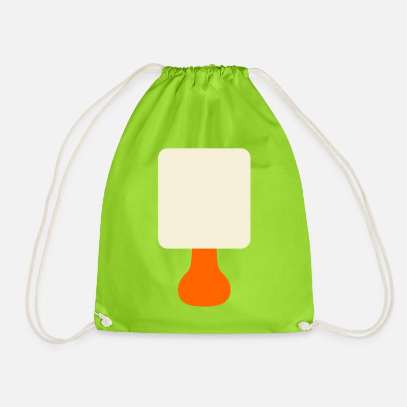 Orange Lamp Minimalist Glow - Drawstring Bag - neon green
