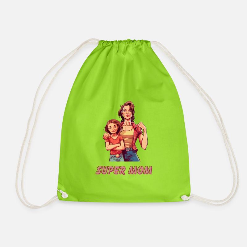 Super Mom - Turnbeutel - Neongrün