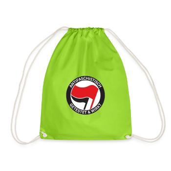 Antifaschistisch Getestet - Turnbeutel - Neongrün - Vorne
