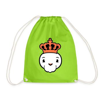 Bird King Crown Ruler Beard Old Kingdom - Drawstring Bag - neon green - Front