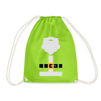 Santa suit and beard - Drawstring Bag - neon green - Front