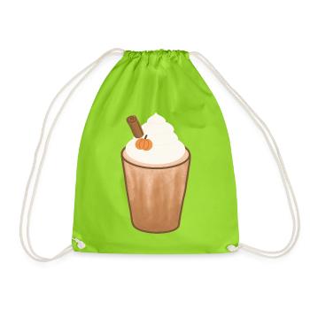 Herbst-Pumpkin-Gewürz-Latte - Turnbeutel - Neongrün - Vorne