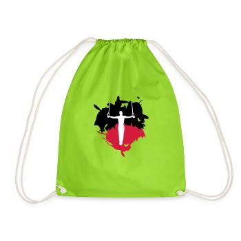 Turnen, Turner und Farb - Splash - Turnbeutel - Neongrün - Vorne