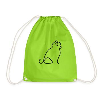 Pomeranian - Drawstring Bag - neon green - Front