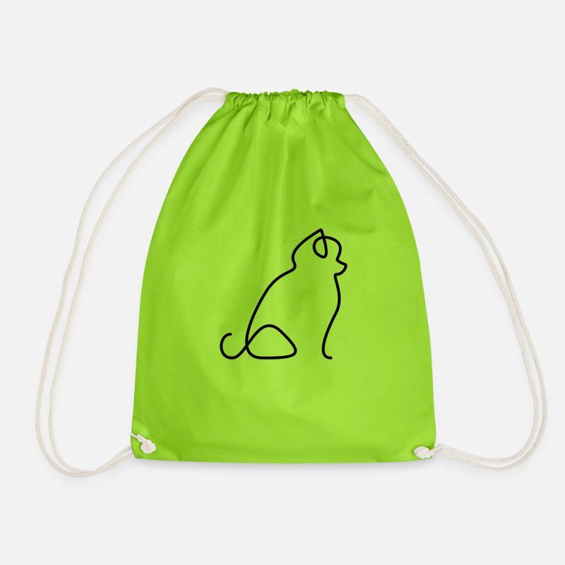 Pomeranian - Drawstring Bag - neon green
