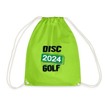 Discgolf Spieler Team Turnier Mannschaft in 2024 - Turnbeutel - Neongrün - Vorne