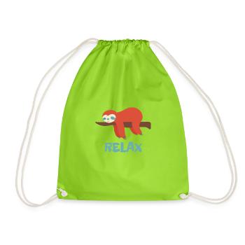 Relaxed sloth - Drawstring Bag - neon green - Front