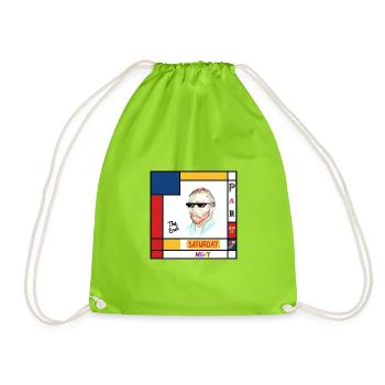Retro-Mondrian-Porträt Samstag - Turnbeutel - Neongrün - Vorne
