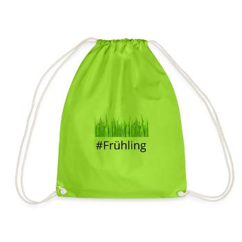 #Frühling - Turnbeutel - Neongrün - Vorne