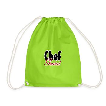 Chef Genial Geschenk - Turnbeutel - Neongrün - Vorne
