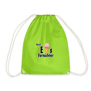 Beruf - Eisvernichter Geschenk Eis Sommer - Turnbeutel - Neongrün - Vorne