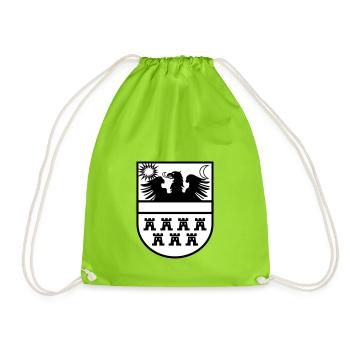 Wappen Siebenbürgen zweifarbig - Turnbeutel - Neongrün - Vorne