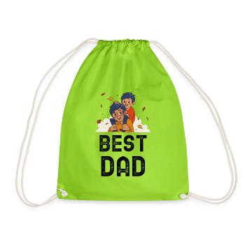 BEST DAD: un motif que tout père doit avoir - Sac de sport léger - vert néon - Devant