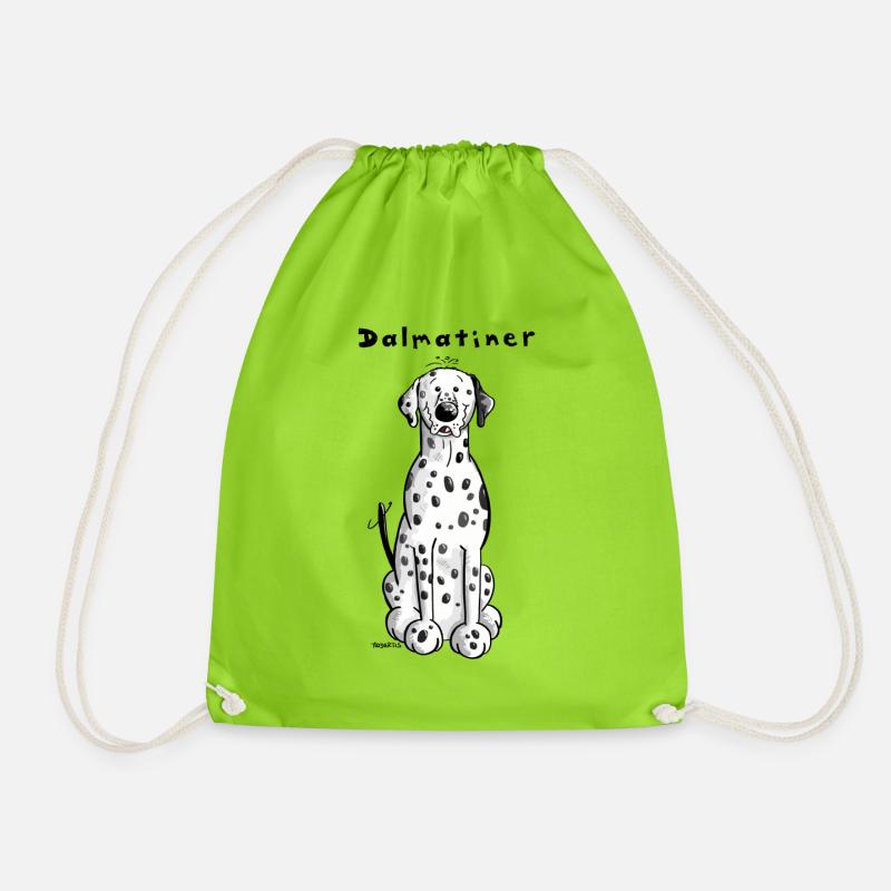 Knuffiger Dalmatiner - Turnbeutel - Neongrün