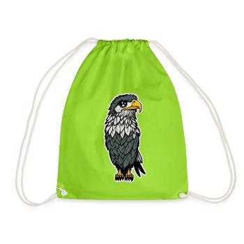 Eagle - Drawstring Bag - neon green - Front