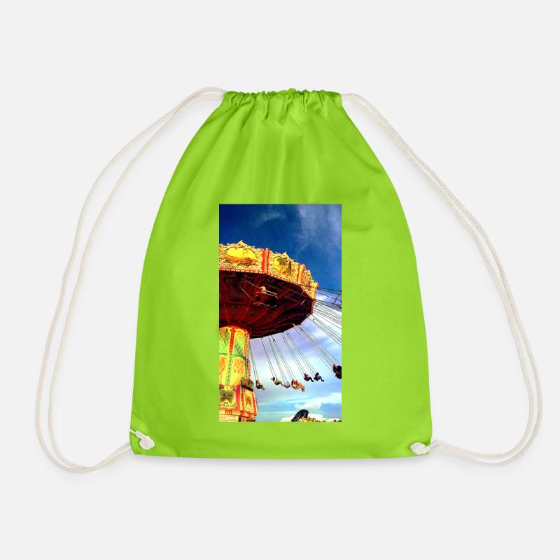 Merry-go-round - Drawstring Bag - neon green