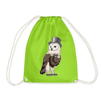 Owl Groom Wedding Ring Wedding - Drawstring Bag - neon green - Front
