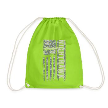 Nighthawk American Flag Military Camouflage F117 - Drawstring Bag - neon green - Front