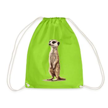 Meerkat Erdmännchen - Turnbeutel - Neongrün - Vorne