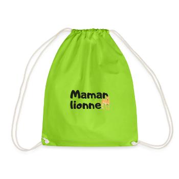 Maman lionne - Sac de sport léger - vert néon - Devant