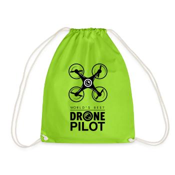 Drohnenpilot - Drohne Pilot Quadcopters - Turnbeutel - Neongrün - Vorne