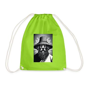 The Watchful Hound - Drawstring Bag - neon green - Front