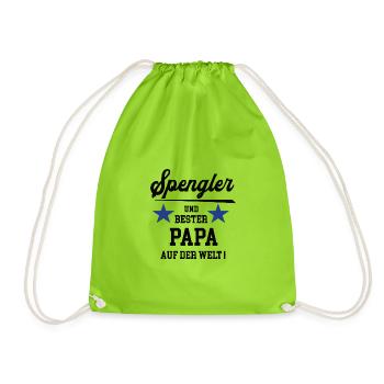 Bester Papa Spengler Spenglerei Klempner Vater - Turnbeutel - Neongrün - Vorne