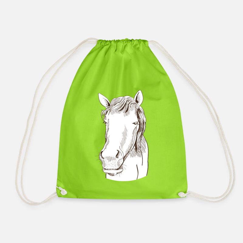 Horse - Drawstring Bag - neon green