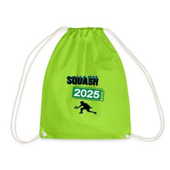 Squash Spieler Team Turnier Mannschaft in 2025 - Turnbeutel - Neongrün - Vorne