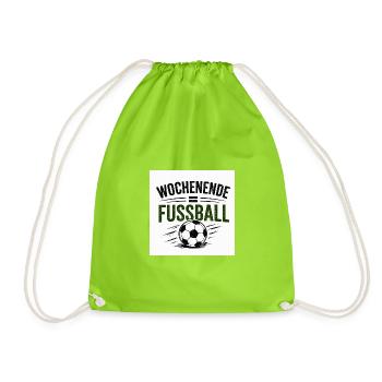 Wochenende Fußball Vintage - Turnbeutel - Neongrün - Vorne