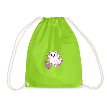 Spooky Kitty  - Turnbeutel - Neongrün - Vorne