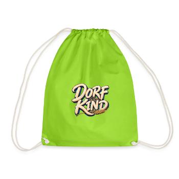 Dorfkind Landleben Schriftzug - Turnbeutel - Neongrün - Vorne