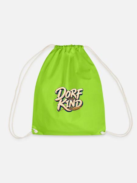 Dorfkind Landleben Schriftzug - Turnbeutel - Neongrün