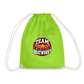 Team Bratwurst – Lustiges Grill Design - Turnbeutel - Neongrün - Vorne