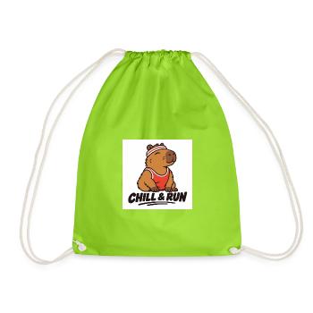Chill & Run Capybara - Turnbeutel - Neongrün - Vorne
