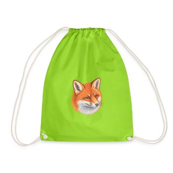 Roter Fuchs illustriert hell und warm - Turnbeutel - Neongrün - Vorne