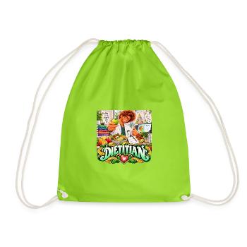 Ernährungsberater: Bunte Ernährung - Turnbeutel - Neongrün - Vorne