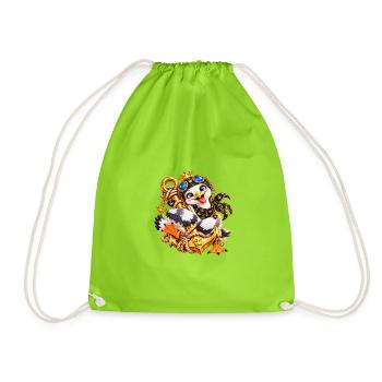 Königliche Möwe Nautik‑Schmuck - Turnbeutel - Neongrün - Vorne