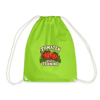 Tomaten statt Termine - Turnbeutel - Neongrün - Vorne