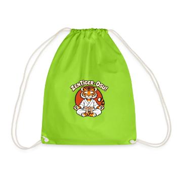 ZenTiger-Osu Taijutsu Cartoon - Turnbeutel - Neongrün - Vorne