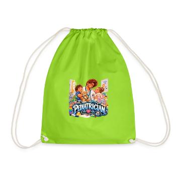 Infantiler Kinderarzt – Kuscheln und Diagnostik - Turnbeutel - Neongrün - Vorne