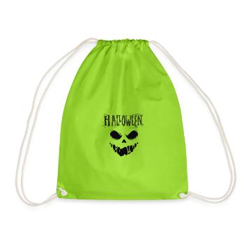 Halloween Scary Face - Turnbeutel - Neongrün - Vorne