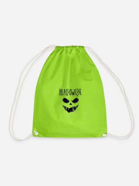 Halloween Scary Face - Turnbeutel - Neongrün