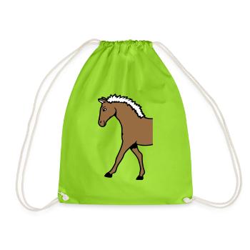 Demi-cheval partie avant moitié avant demi-avant va - Sac de sport léger - vert néon - Devant