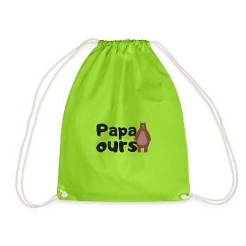 Papa ours - Sac de sport léger - vert néon - Devant